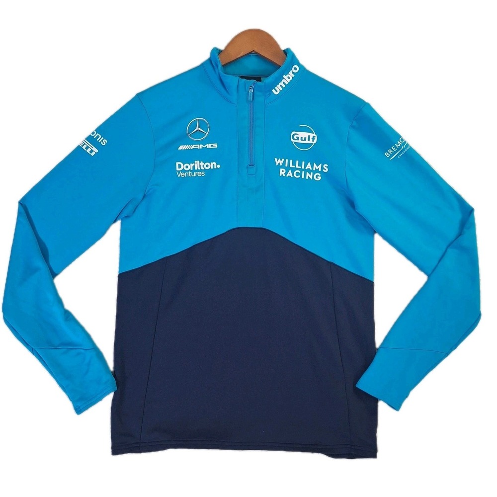 Umbro Williams Racing F1 Team Quarter Zip Pullover Blue Mens Medium performance